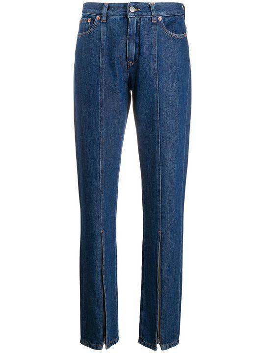 zip-detail mid-rise jeans展示图
