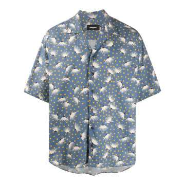 dandelion-print short-sleeved shirt