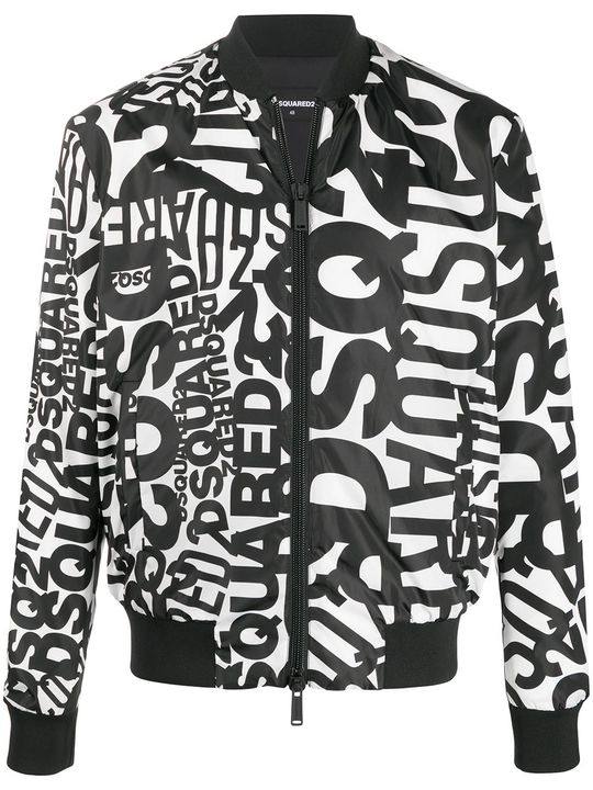 logo print bomber jacket展示图