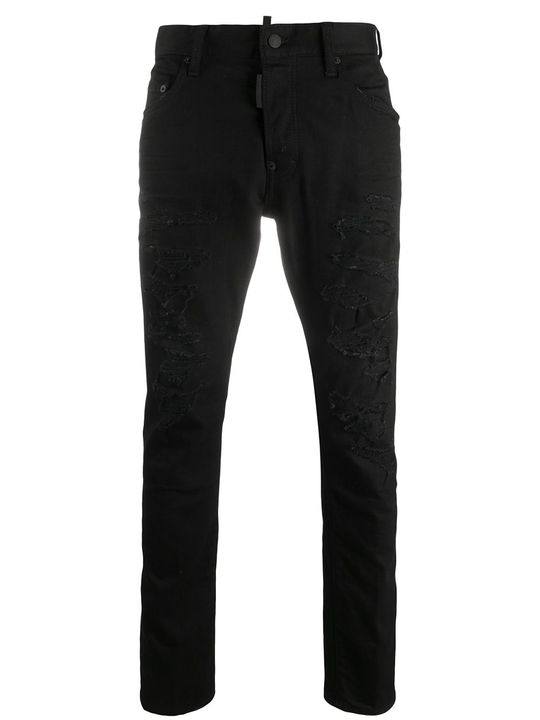 distressed low-rise skinny jeans展示图