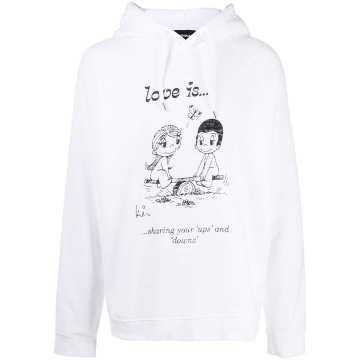 graphic-print drawstring hoodie