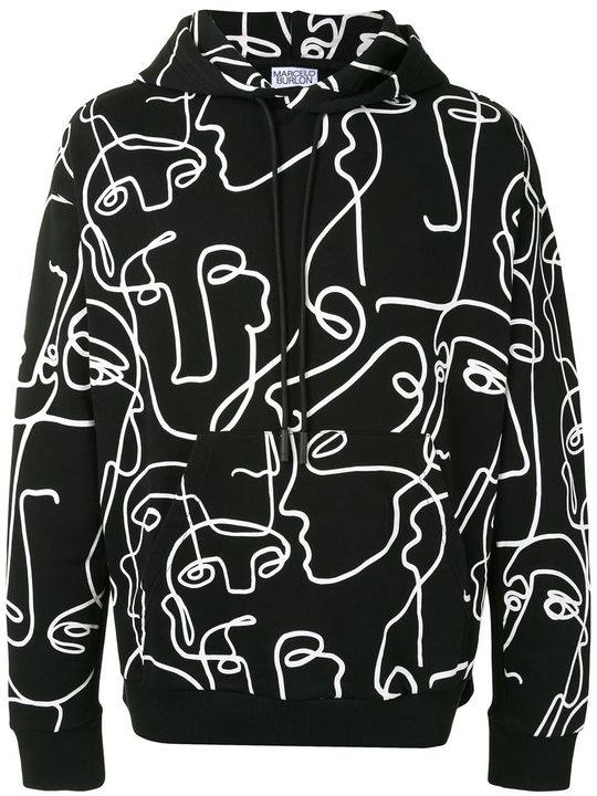 faces print hoodie展示图