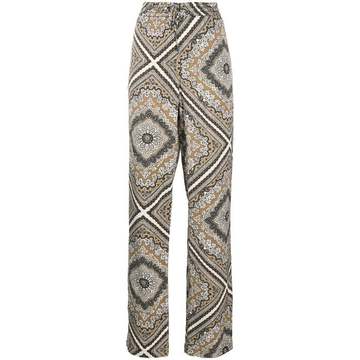 straight-leg patterned trousers