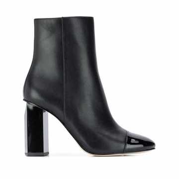 patent toe cap ankle boots