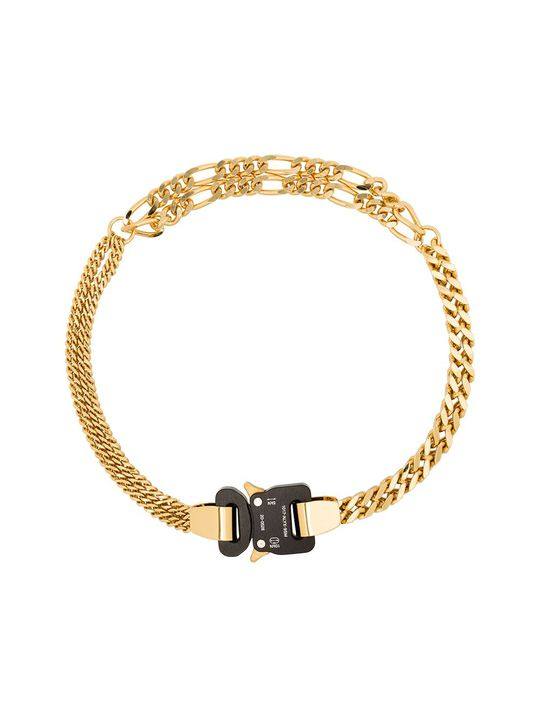 gold tone triple cubix chain necklace展示图