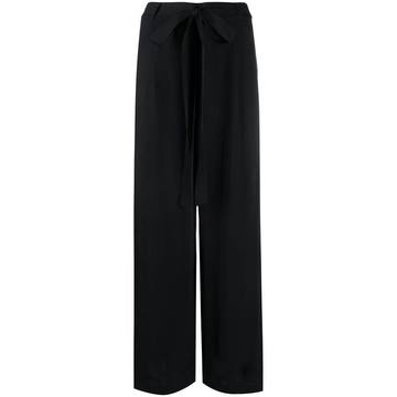 high-waisted crepe trousers