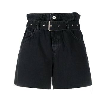 belted denim shorts