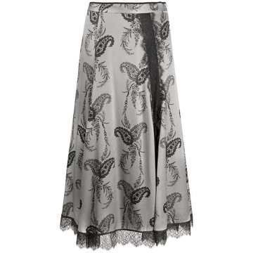 paisley-print midi skirt