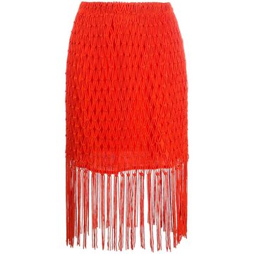 fringe-detail midi skirt