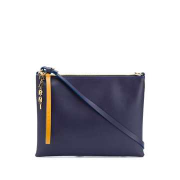 two-tone zip clutch bag