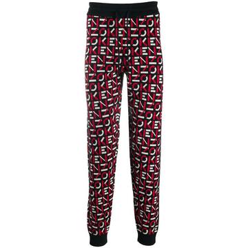 logo print knitted track pants