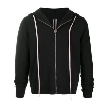 zip-up drawstring hoodie