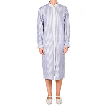 Striped Cotton-Linen Shirt Dress