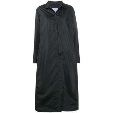 buttoned long raincoat