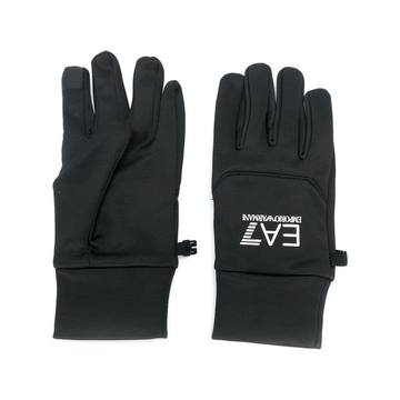 logo-print gloves