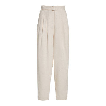 Hanbury Pleated Cotton-Blend Straight-Leg Trousers