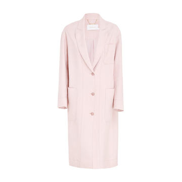 Luminous Belted Linen-Silk Duster Coat