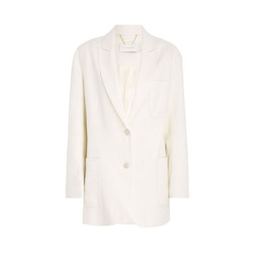 Luminous Linen-Blend Duster Blazer