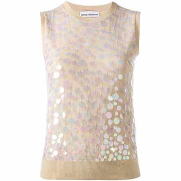 sequin embellished knit top