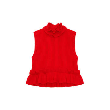 Rib Knit Cropped Sleeveless Top