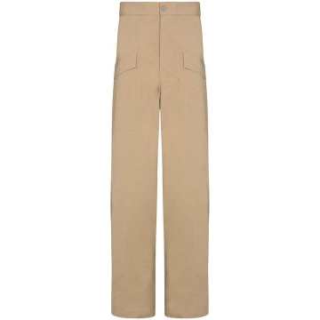 flap pocket cotton trousers