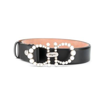 Gancini pearl embellished belt