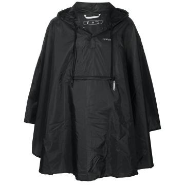 logo-print cape-style raincoat