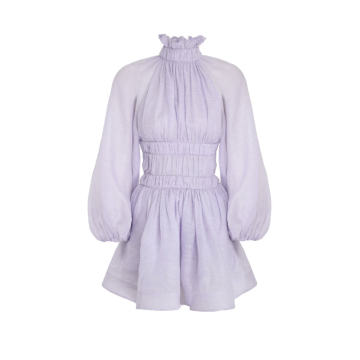 Luminous Linen-Silk Mini Dress