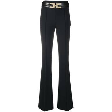 belted wide-leg trousers