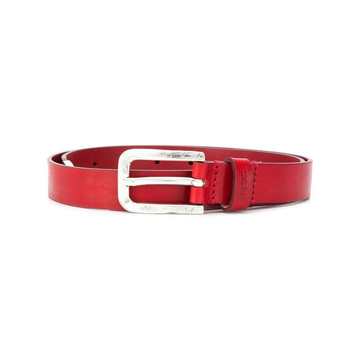 metallic tip leather belt