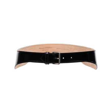 black leather waist belt