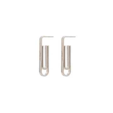 Silver tone Paperclip earrings