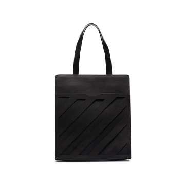 Black Layered Leather Tote Bag