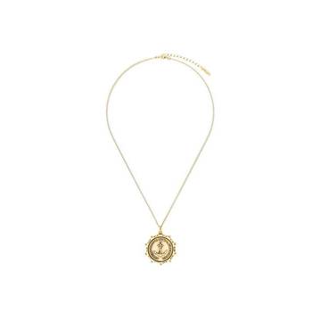 gold tone opyum anchor medallion pendant necklace