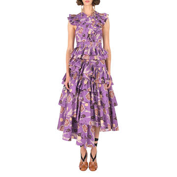 Aurore Tiered Printed Cotton Midi Dress