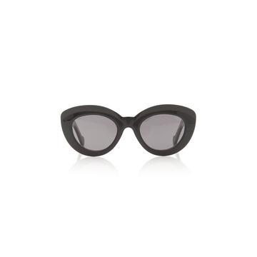 Butterfly Anagram-Detailed Acetate Round-Frame Sunglasses