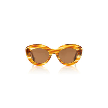 Butterfly Anagram-Detailed Acetate Round-Frame Sunglasses