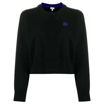Anagram embroidered cropped jumper