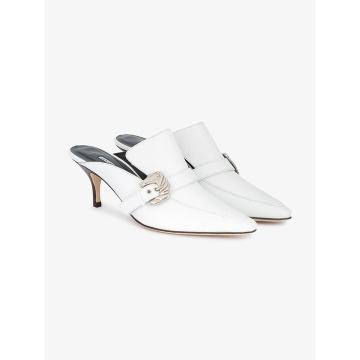 White Leather Cabriolet 75 mules