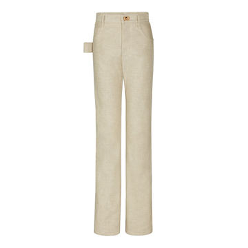 High-Rise Cotton Straight-Leg Pants