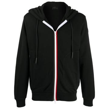 striped zip-fastening hoodie