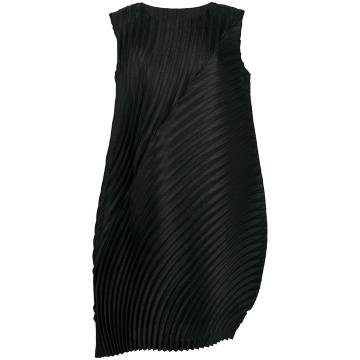 pleated rounded shift dress