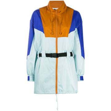 colour-block belted jacket