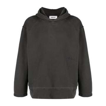 embroidered logo raglan sleeves hoodie