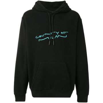 embroidered-logo drawstring hoodie
