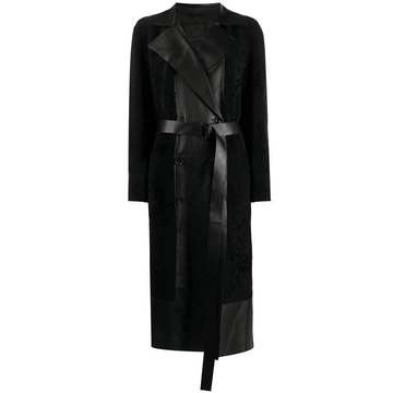 belted panelled coat