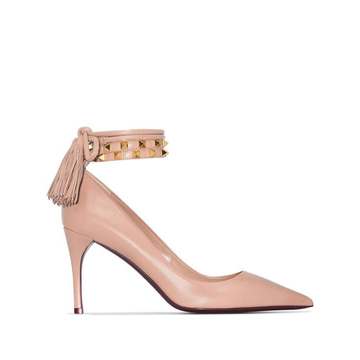 beige Rockstud Flair 85 leather pumps