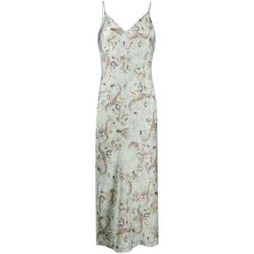 insect-print slip dress