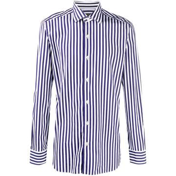 striped print shirt