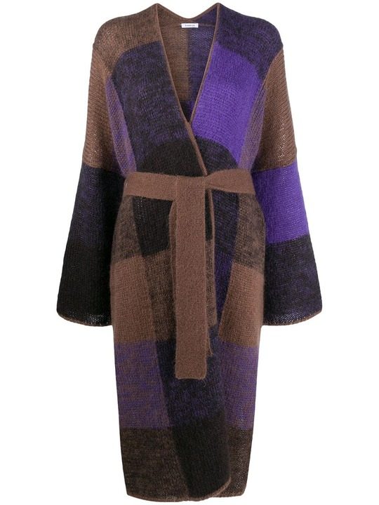 colour-block long cardi-coat展示图